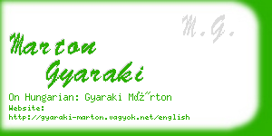 marton gyaraki business card